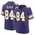 M.Vikings #84 Josh Oliver Player Purple Classic Home Game Edoa Stitched Jerseys