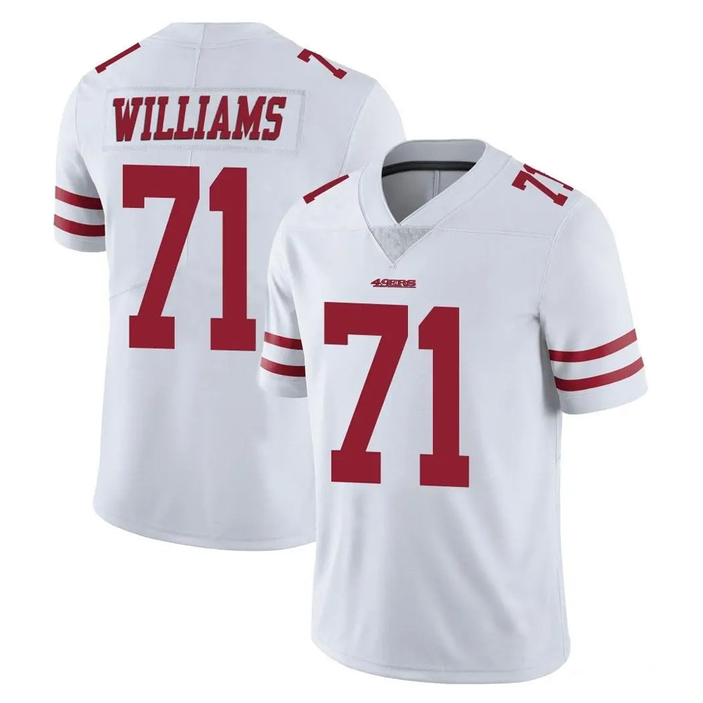 SF.49ers #71 Trent Williams Player White Limited Vapor Untouchable Home Game Edoa Stitched Jerseys