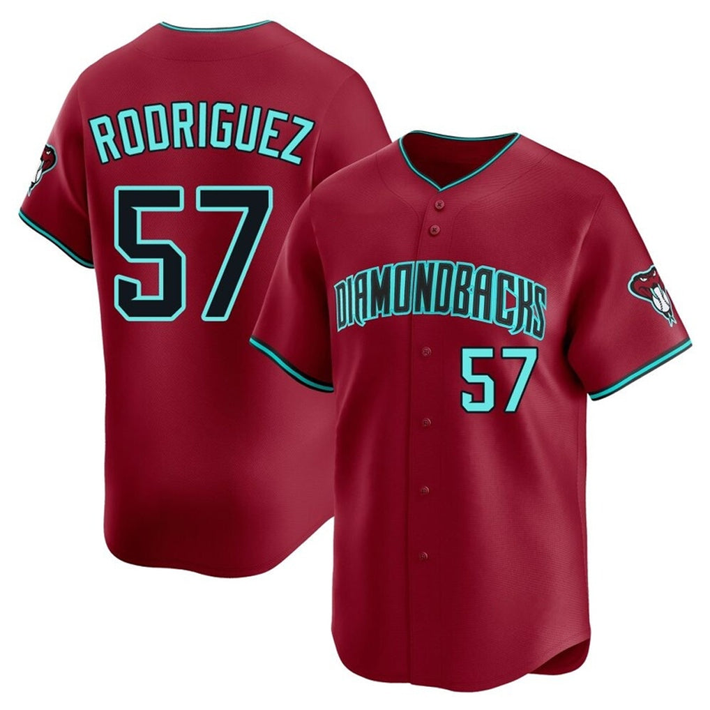 A.Diamondbacks #57 Eduardo Rodriguez Player Red Limited Home Game Edoa Stitched Jerseys