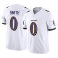 B.Ravens #0 Roquan Smith Player White Vapor F.U.S.E. Limited Home Game Edoa Stitched Jerseys