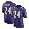 B.Ravens #24 Malaki Starks Player Purple Home Game Edoa Stitched Jerseys