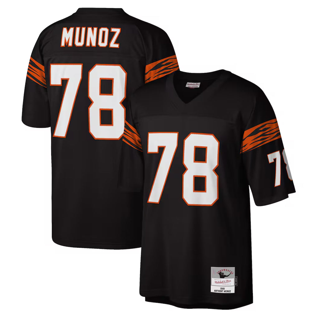 C.Bengals #78 Anthony Munoz Player Black Mitchell & Ness Legacy Replica Edoa Stitched Jerseys