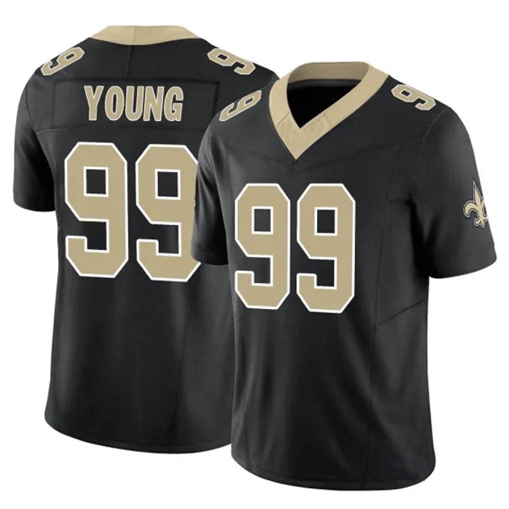 NO.Saints #99 Chase Young Player Black Limited Vapor F.U.S.E. Home Game Edoa Stitched Jerseys