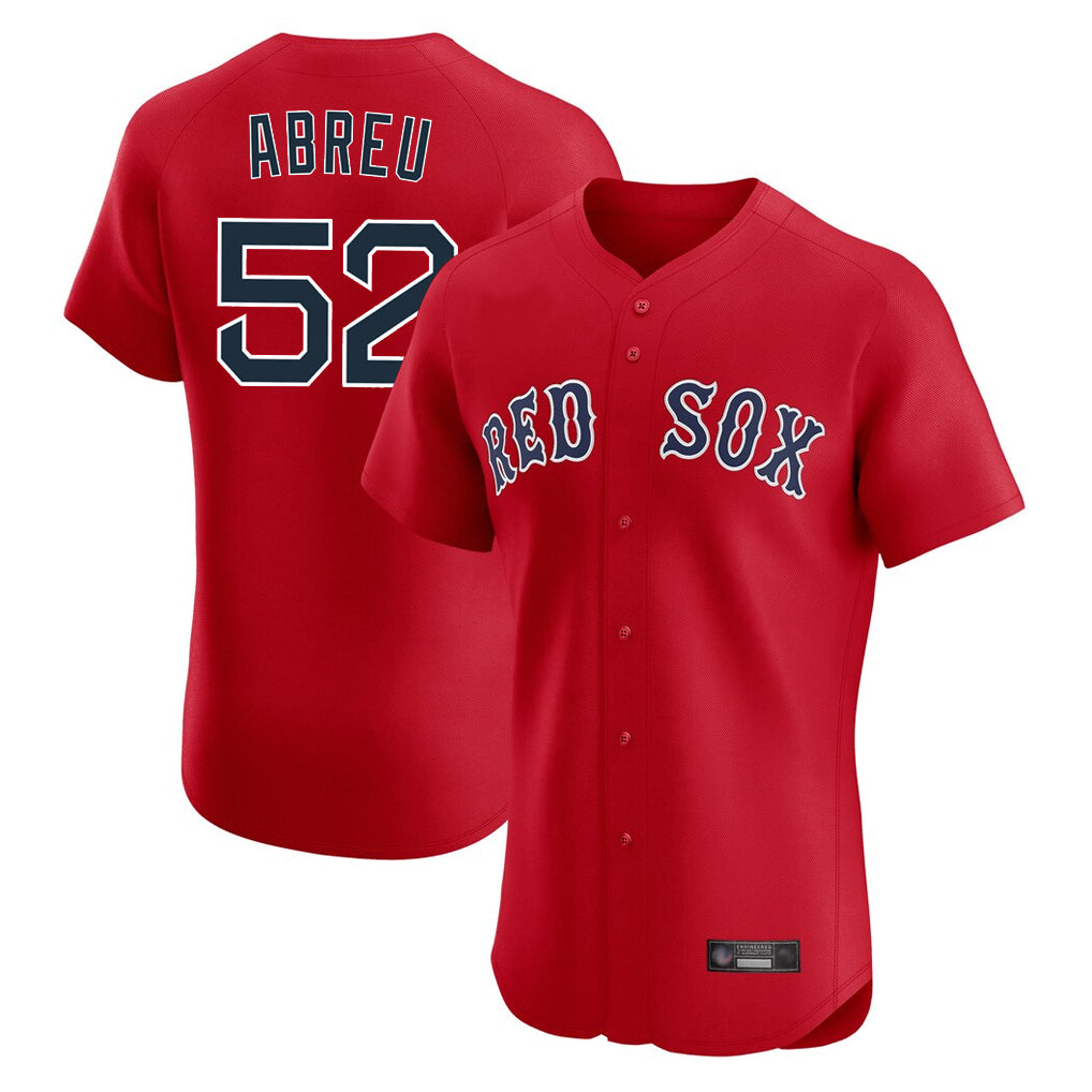 B.Red Sox #52 Wilyer Abreu Player Red Limited Elite Home Game Edoa Stitched Jerseys