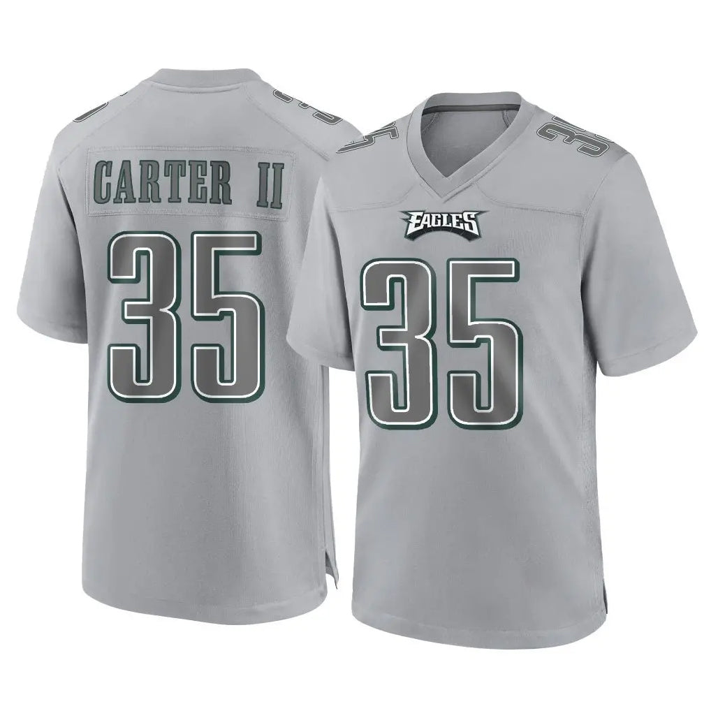 P.Eagles #35 Michael Carter II Player Gray Atmosphere Fashion Home Game Edoa Stitched Jerseys