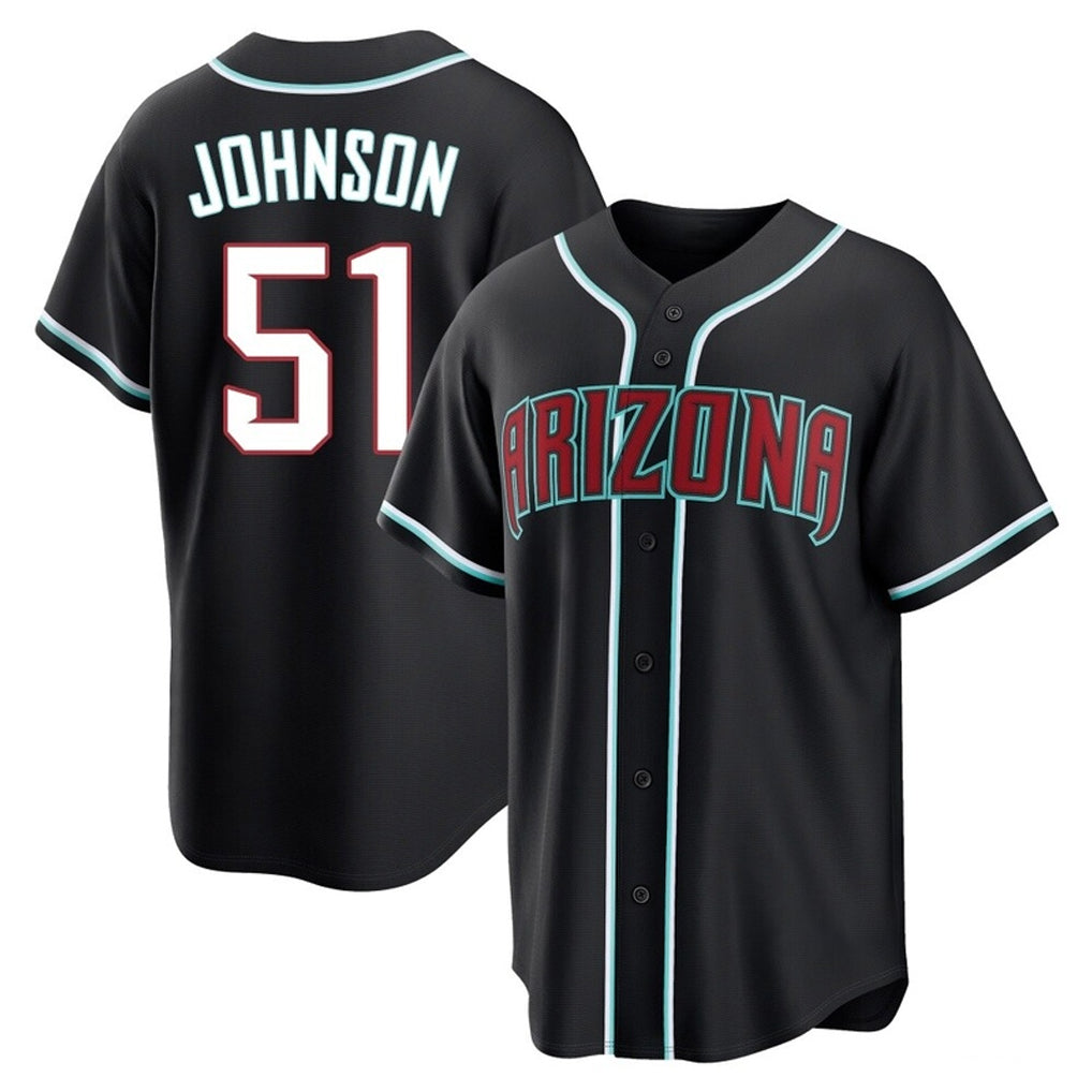 A.Diamondbacks #51 Randy Johnson Player Black Home Game Edoa Stitched Jerseys