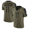 A.Cardinals #11 Larry Fitzgerald Player Salute To Service Olive Edoa Stitched Jerseys