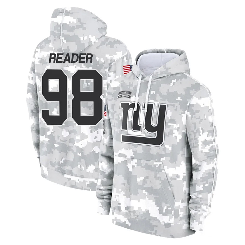 NY.Giants #98 DJ Reader Player Arctic Camo Salute to Service Pullover Hoodies Limited Game Edoa Stitched Jerseys