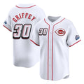 C.Reds #30 Ken Griffey Player White Speedway Classic Home Limited Edoa Stitched Jerseys