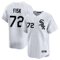 C.White Sox #72 Carlton Fisk Player White Stripe Limited Home Edoa Stitched Jerseys