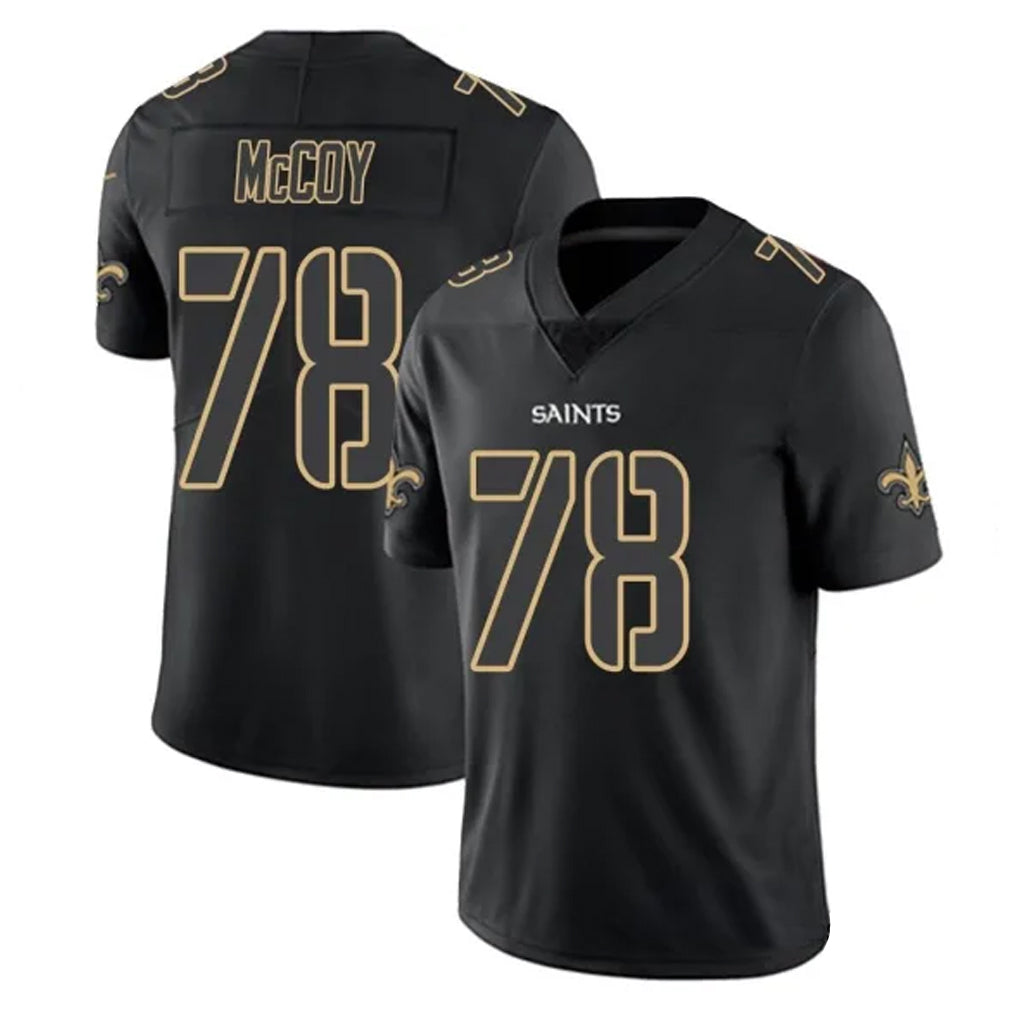 NO.Saints #78 Erik McCoy Player Black Impact Limited Home Game Edoa Stitched Jerseys