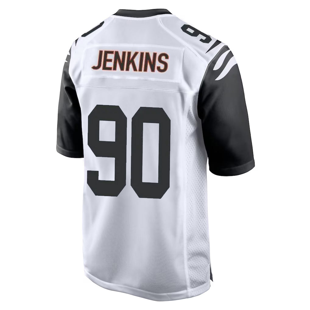 C.Bengals #90 Kris Jenkins Jr Player White Alternate Home Game Edoa Stitched Jerseys