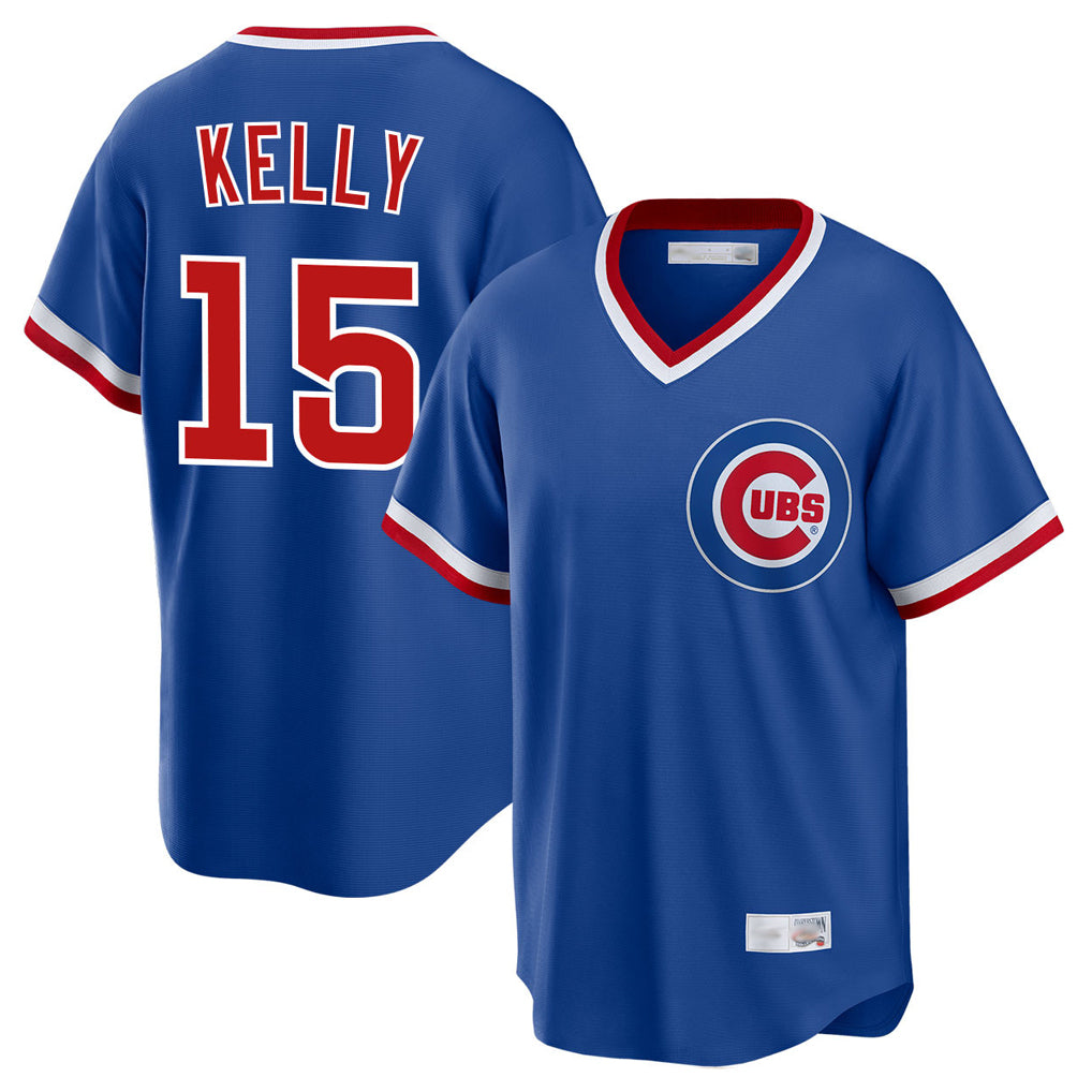 C.Cubs #15 Carson Kelly Player Royal T-shirt Cooperstown Collection Limited Edoa Stitched Jerseys