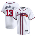 A.Braves #13 Ronald Acuna Jr Player White Limited Home Game Edoa Stitched Jerseys