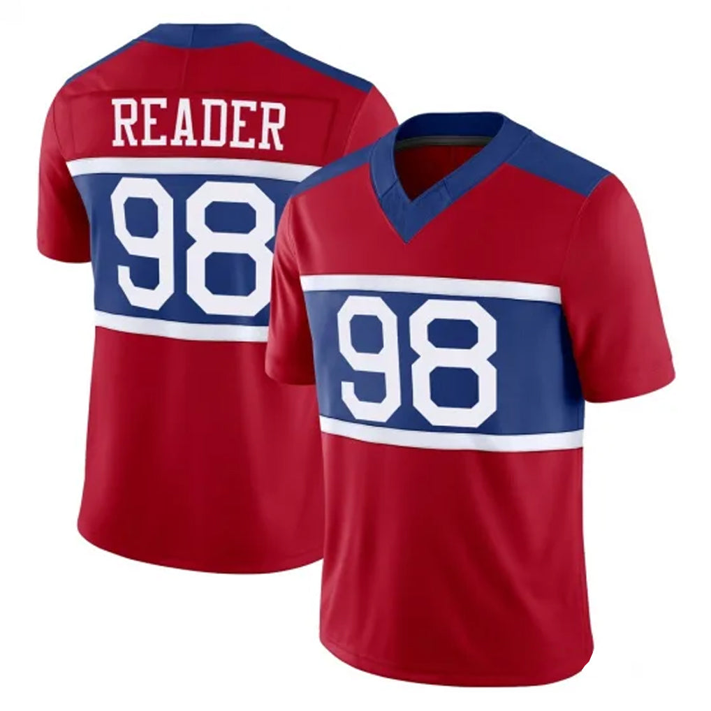 NY.Giants #98 DJ Reader Player Red Century Vapor F.U.S.E. Home Game Edoa Stitched Jerseys