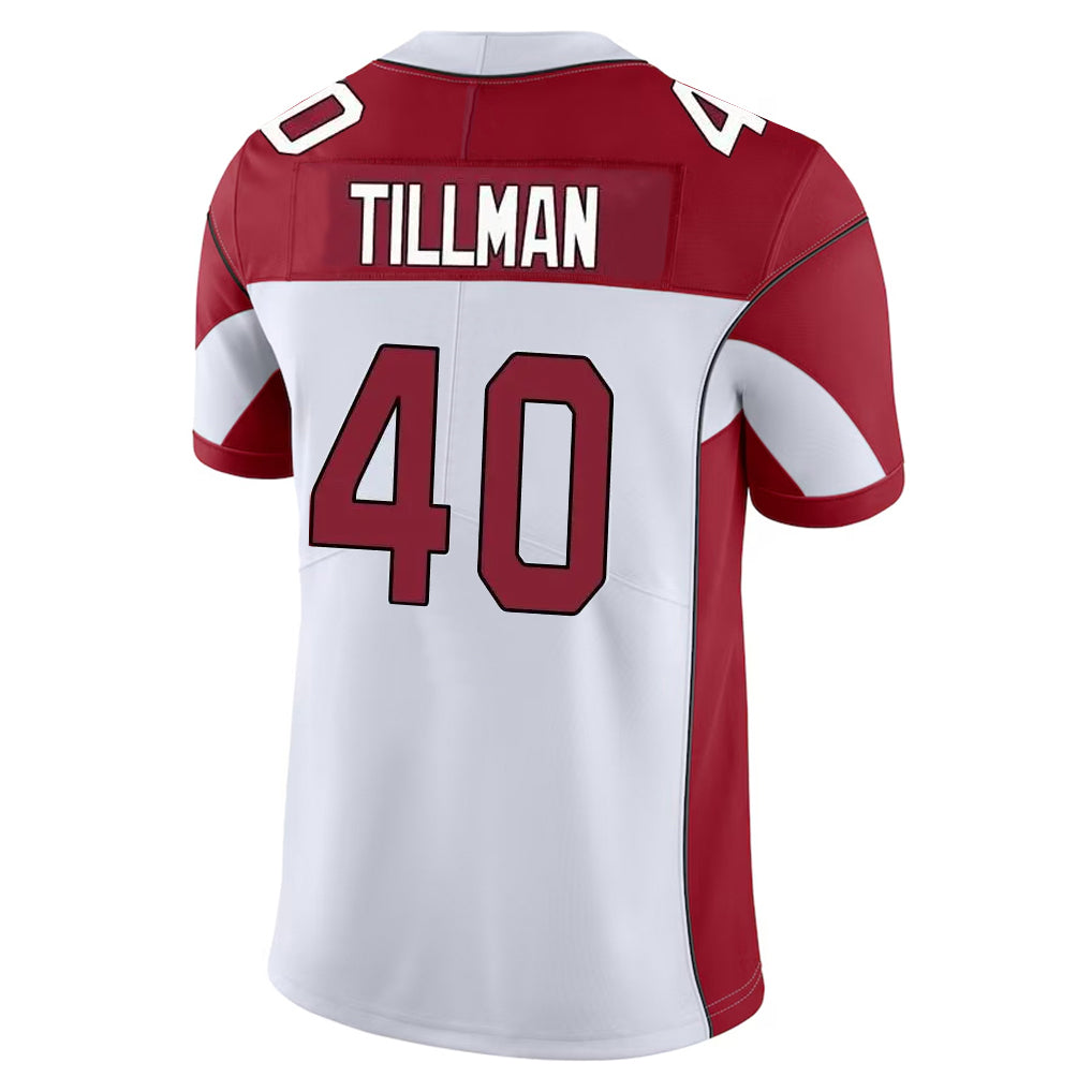 A.Cardinals #40 Pat Tillman Player White Vapor Limited Home Game Edoa Stitched Jerseys