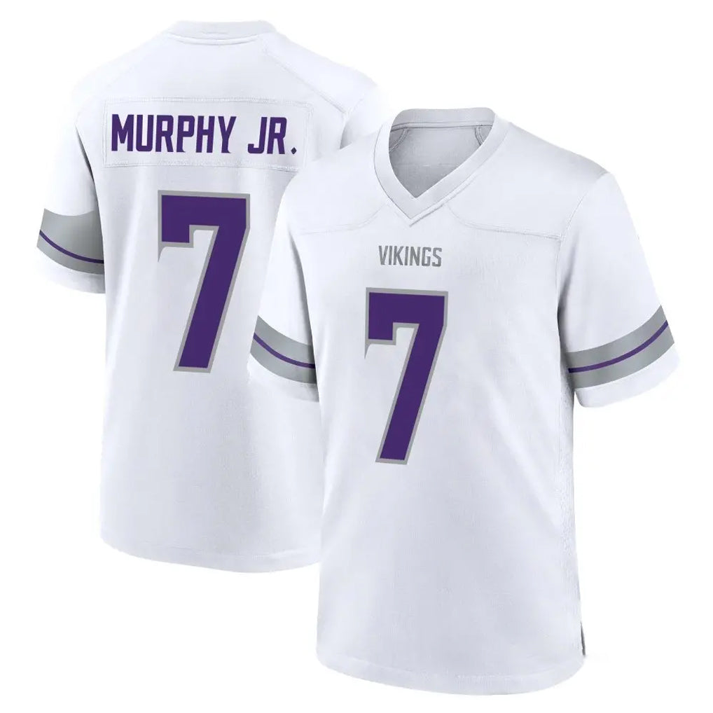 M.Vikings #7 Byron Murphy Jr. Player White Alternate Home Game Edoa Stitched Jerseys