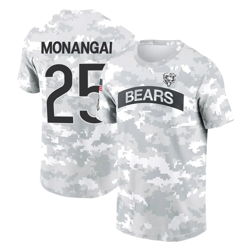 C.Bears #25 Kyle Monangai Player Arctic Camo Salute to Service Performance T-Shirt Limited Edoa Stitched Jerseys