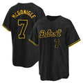 D.Tigers #7 Kevin McGonigle Player Black Snake Skin City Home Game Edoa Stitched Jerseys
