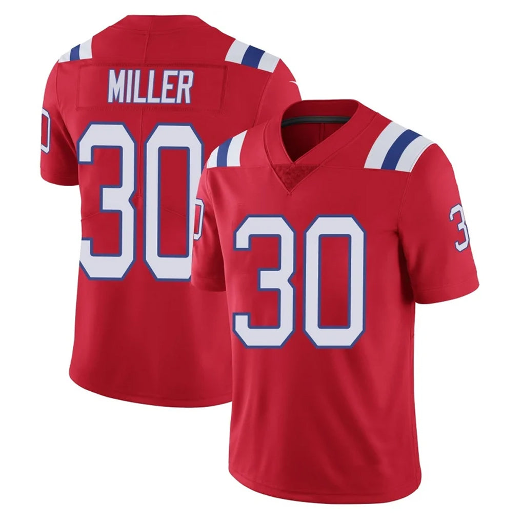 NE.Patriots #30 Jam Miller Player Red Vapor Untouchable Home Game Edoa Stitched Jerseys
