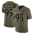 B.Ravens #95 Tavius Robinson Player Olive Salute To Service Limited Home Game Edoa Stitched Jerseys