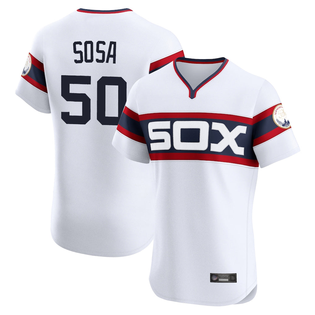 C.White Sox #50 Lenyn Sosa Player White T-shirt Limited Elite Home Edoa Stitched Jerseys