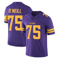 M.Vikings #75 Brian O'Neill Player Purple Limited Color Rush Home Game Edoa Stitched Jerseys