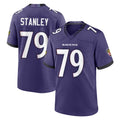 B.Ravens #79 Ronnie Stanley Player Purple Home Game Edoa Stitched Jerseys