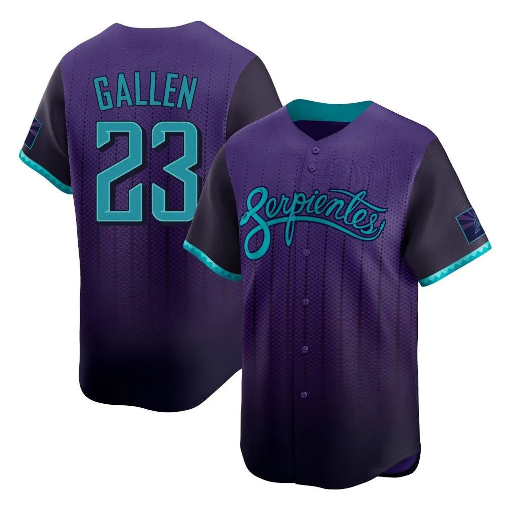 A.Diamondbacks #23 Zac Gallen Player Purple City Connect Limited Home Game Edoa Stitched Jerseys