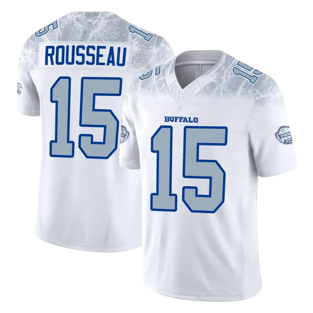 B.Bills #15 Greg Rousseau Player White Rivalries Collection Limited Game Edoa Stitched Jerseys