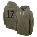 D.Cowboys #17 Brandon Aubrey Player Olive Salute to Service Pullover Hoodies Limited Edoa Stitched Jerseys