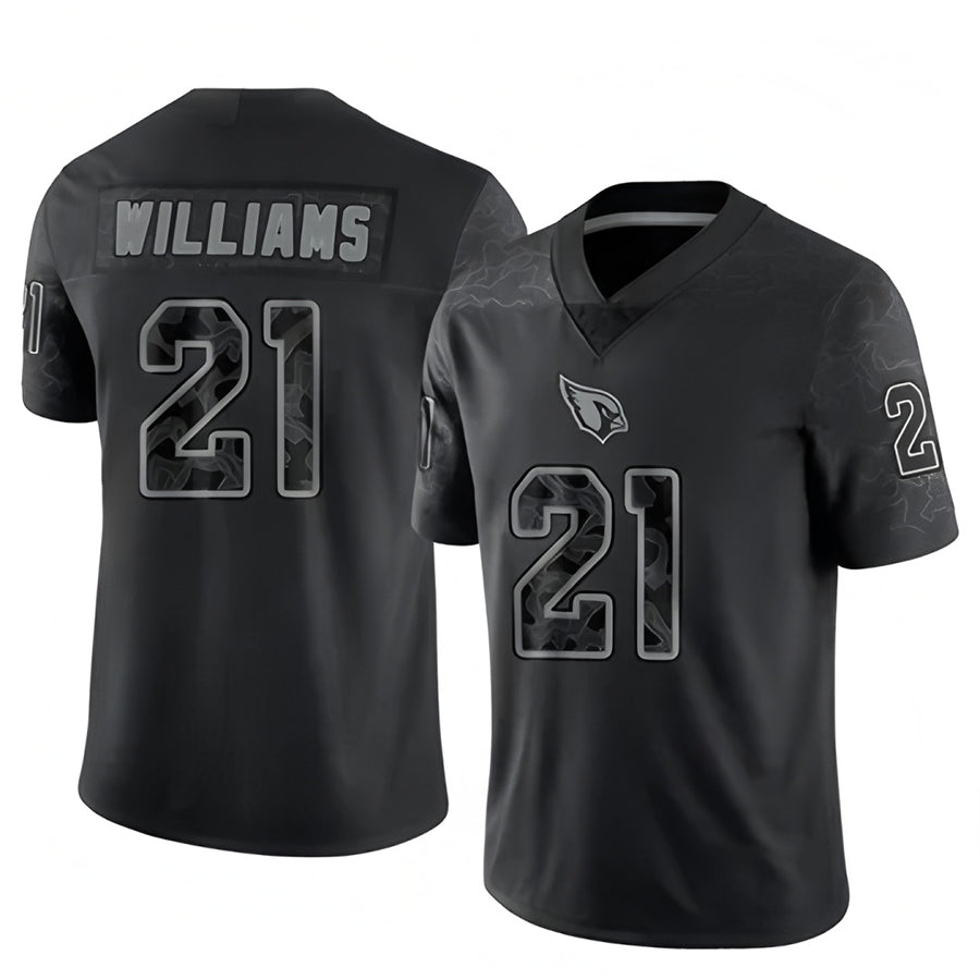 A.Cardinals #21 Garrett Williams Player Black RFLCTV Limited Edoa Stitched Jerseys