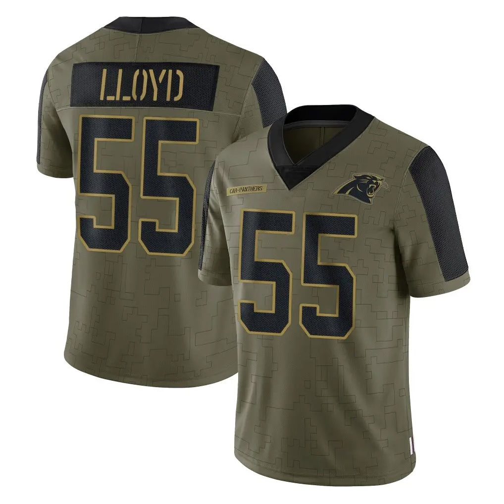 C.Panthers #55 Devin Lloyd Player Olive Salute to Service Limited Game Edoa Stitched Jerseys