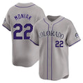C.Rockies #22 Mickey Moniak Player Gray Limited Home Edoa Stitched Jerseys