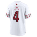 A.Cardinals #4 Jeremiyah Love Player White Home Game Edoa Stitched Jerseys