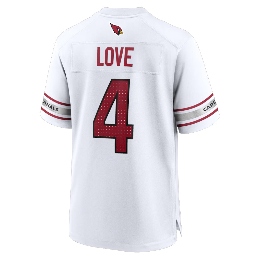 A.Cardinals #4 Jeremiyah Love Player White Home Game Edoa Stitched Jerseys