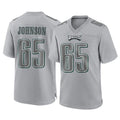 P.Eagles #65 Lane Johnson Player Gray Atmosphere Fashion Home Game Edoa Stitched Jerseys