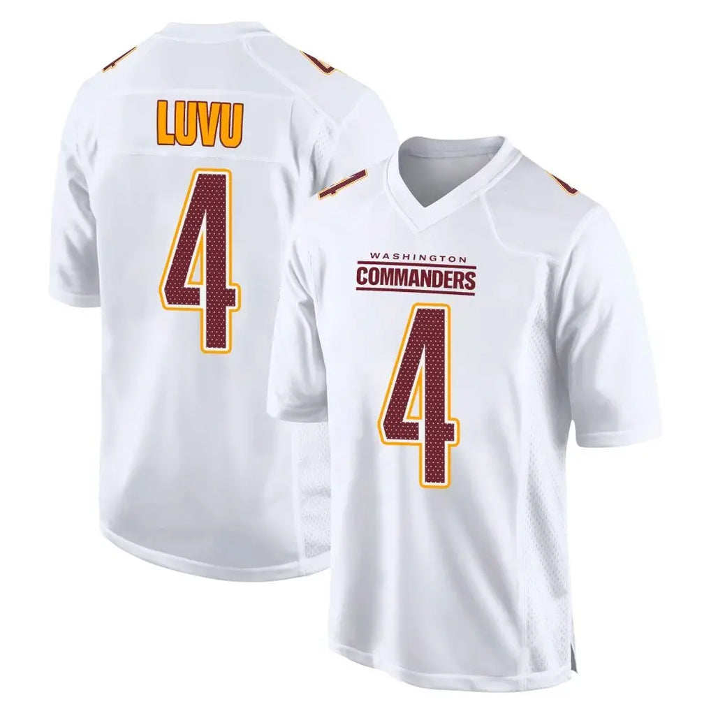 W.Commanders #4 Frankie Luvu Player White Tundra Fashion Home Game Edoa Stitched Jerseys
