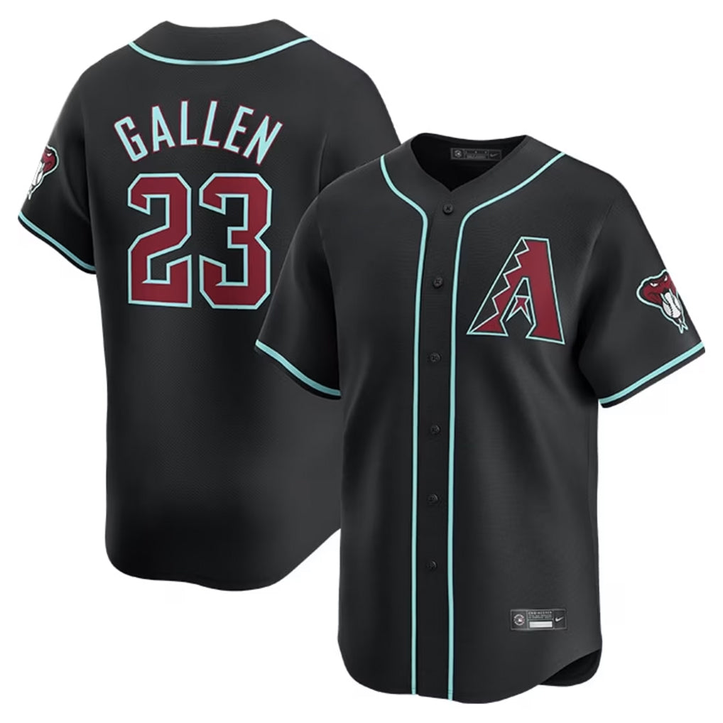 A.Diamondbacks #23 Zac Gallen Player Black Limited Home Game Edoa Stitched Jerseys