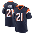 D.Broncos #21 Riley Moss Player Navy Home Game Edoa Stitched Jerseys