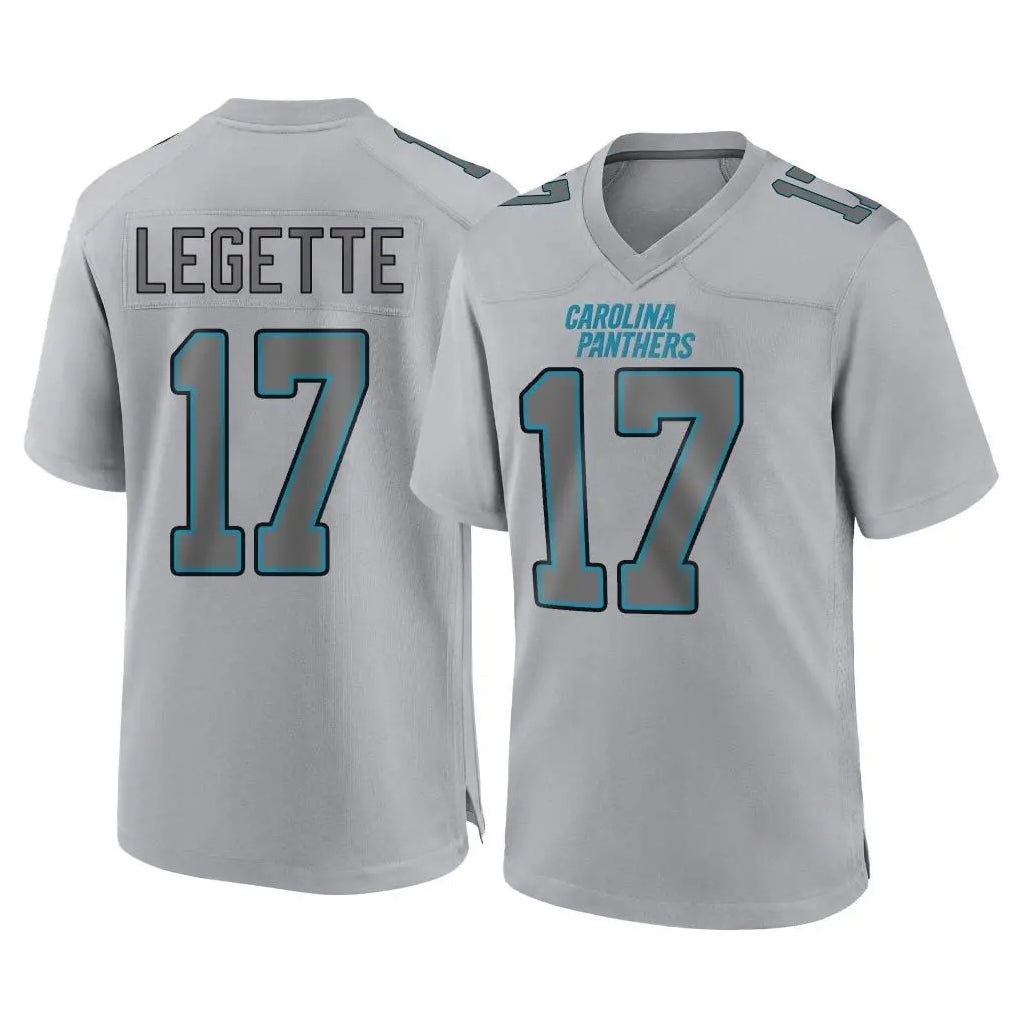 C.Panthers #17 Xavier Legette Player Gray Atmosphere Fashion Game Edoa Stitched Jerseys