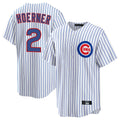 C.Cubs #2 Nico Hoerner Player White Game Home Edoa Stitched Jerseys