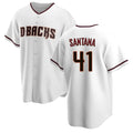 A.Diamondbacks #41 Carlos Santana Player White Home Game Edoa Stitched Jerseys
