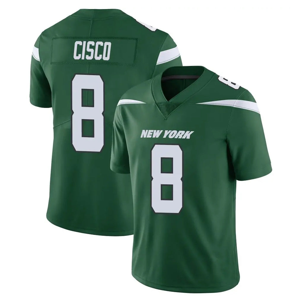 NY.Jets #8 Andre Cisco Player Green Limited Vapor Home Game Edoa Stitched Jerseys