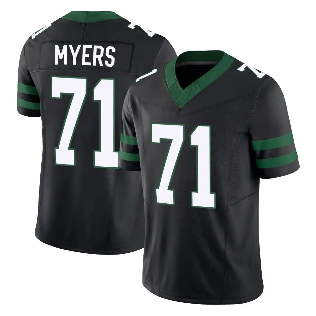 NY.Jets #71 Josh Myers Player Black Limited Legacy Vapor F.U.S.E. Home Game Edoa Stitched Jerseys