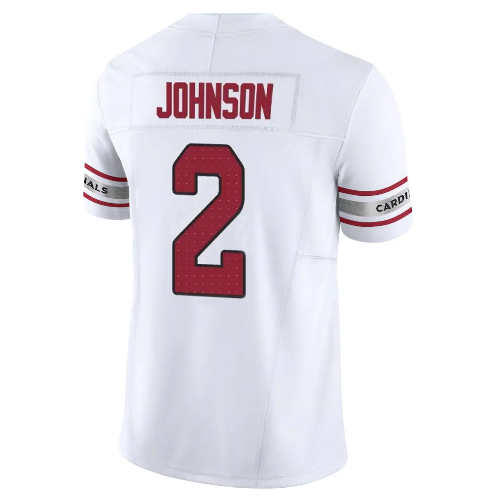 A.Cardinals #2 Will Johnson Player White Vapor F.U.S.E. Limited Home Game Edoa Stitched Jerseys