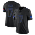 B.Bills #17 Josh Allen Player Black Impact Limited Home Game Edoa Stitched Jerseys