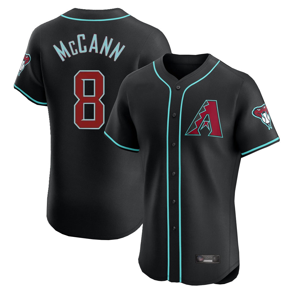 A.Diamondbacks #8 James McCann Player Black Limited Elite Home Game Edoa Stitched Jerseys