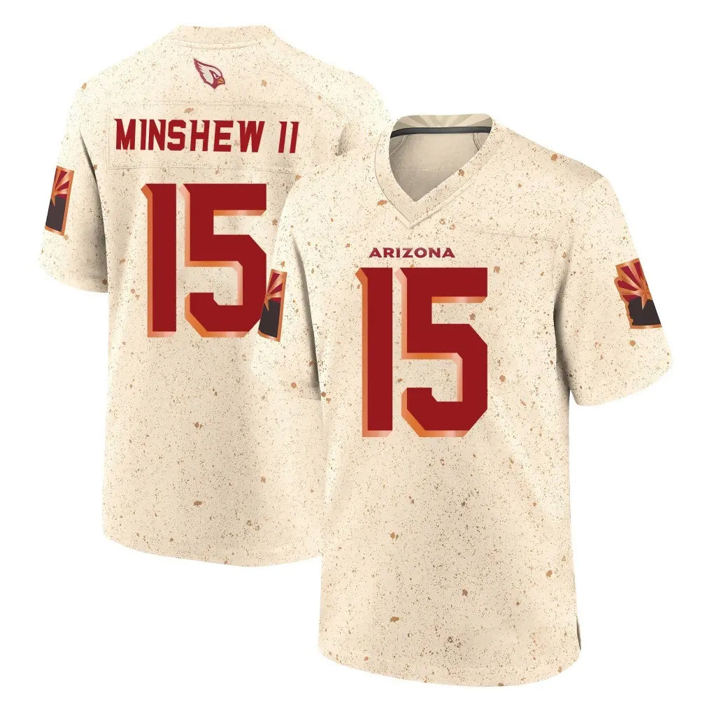 A.Cardinals #15 Gardner Minshew II Player Cream Rivalries Collection Game Edoa Stitched Jerseys