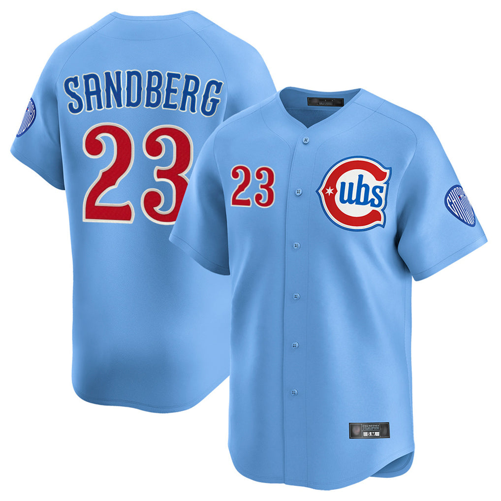 C.Cubs #23 Ryne Sandberg Player Light Blue Limited Home Edoa Stitched Jerseys